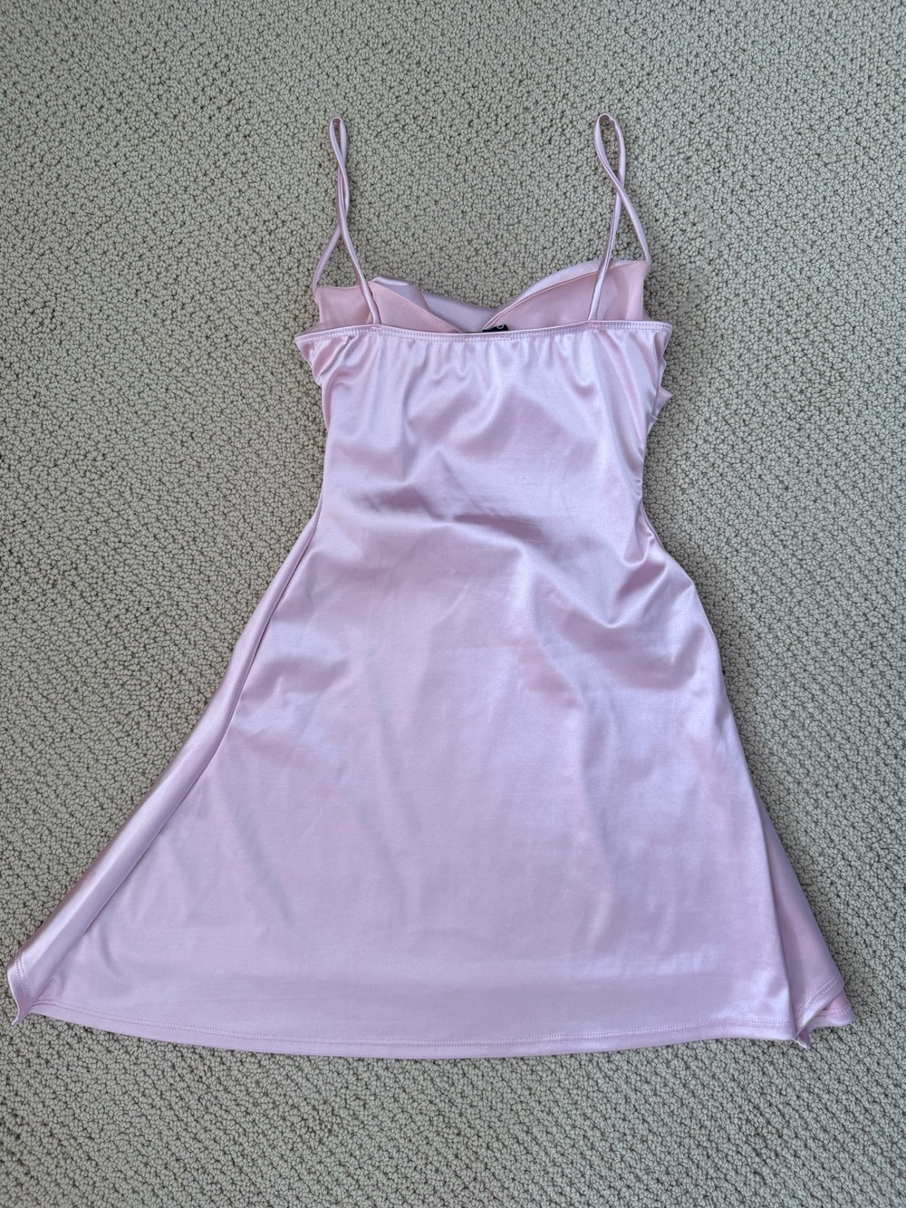 Windsor Satin A-Line Ruched Mini Dress - Blush Pink - Picture 4 of 6
